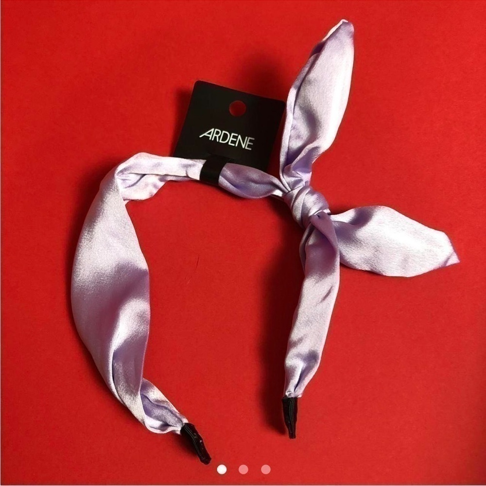 Lavender purple silk headband with bow 💜🤍